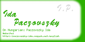 ida paczovszky business card